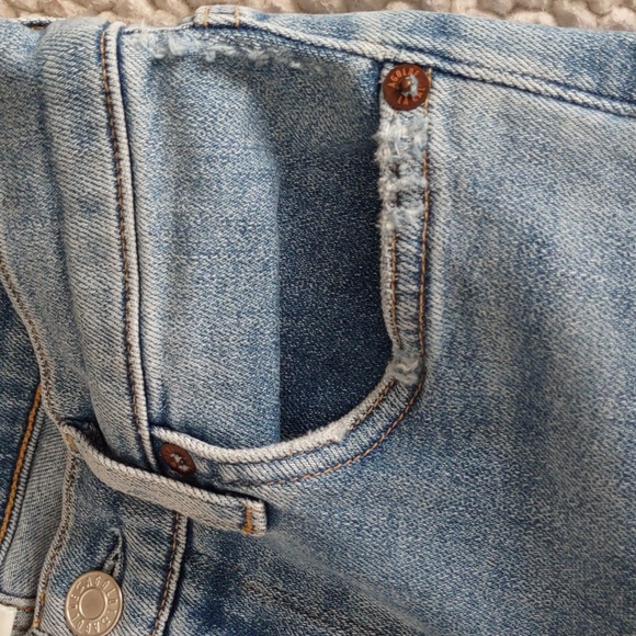 Agolde Size 26 Sophie Distressed Hem Blue Jeans - Picture 10 of 15